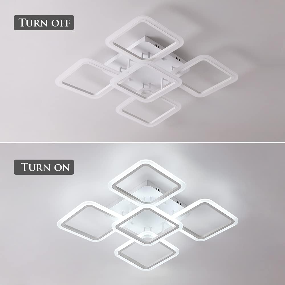 LED Осветително тяло 4+1 Big SQUARE White 60CM Еквивалент 850W с дистанционно