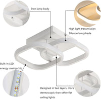LED осветително тяло 32W Double Square бяло еквивалент 200W
