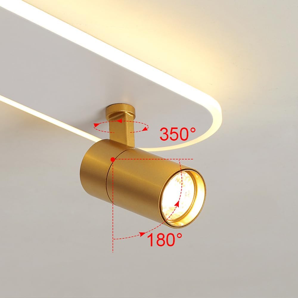 LED аплик със спотове 100 cm Бял + Златист – еквивалент 300W