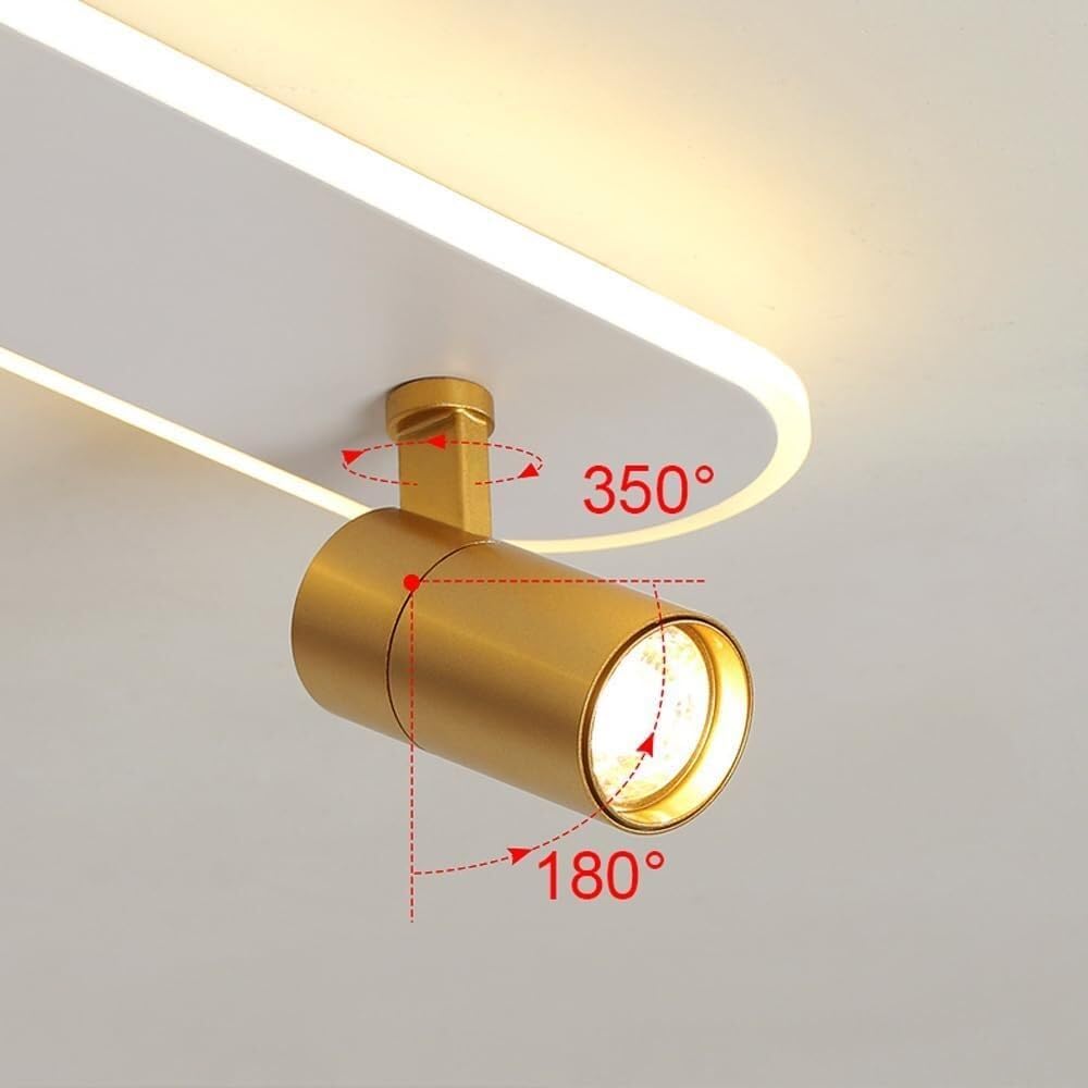 LED аплик със спотове 60 cm Бял + Златист – еквивалент 200W