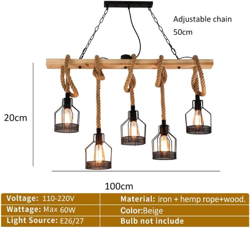 Осветително тяло Wood Design Iron Cage 5XE27