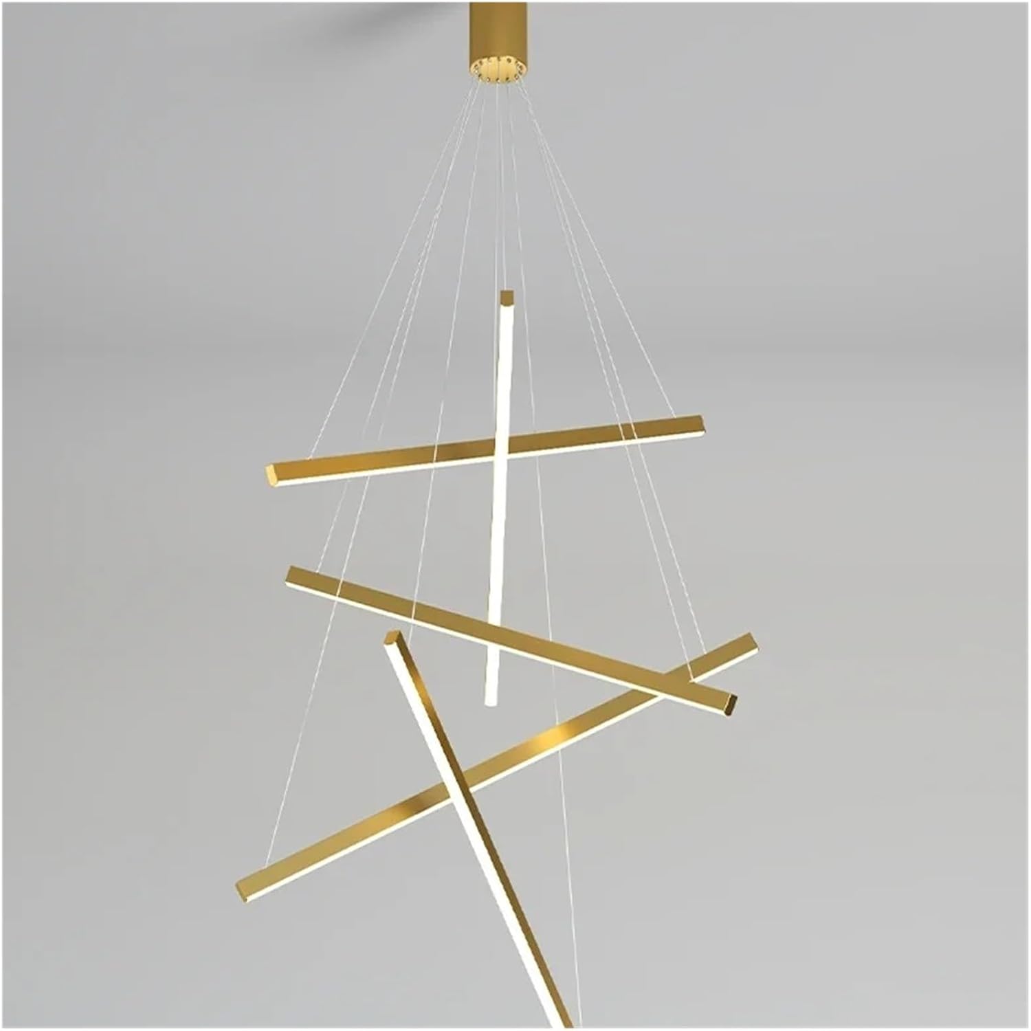 LED осветително тяло 5 Geometric GOLD Lines висящо, еквивалент 500W