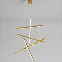 LED осветително тяло 5 Geometric GOLD Lines висящо, еквивалент 500W