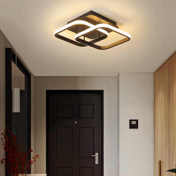 LED осветително тяло 32W Double Square черен еквивалент 200W