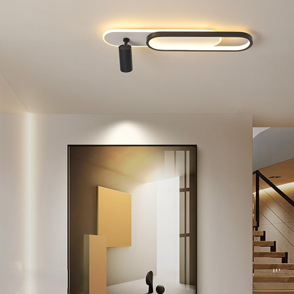 LED аплик със спотове 60 cm Бял + Черен – еквивалент 200W