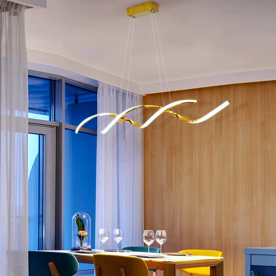 LED осветително тяло 120W висящо LINNEA GOLD с дистанционно