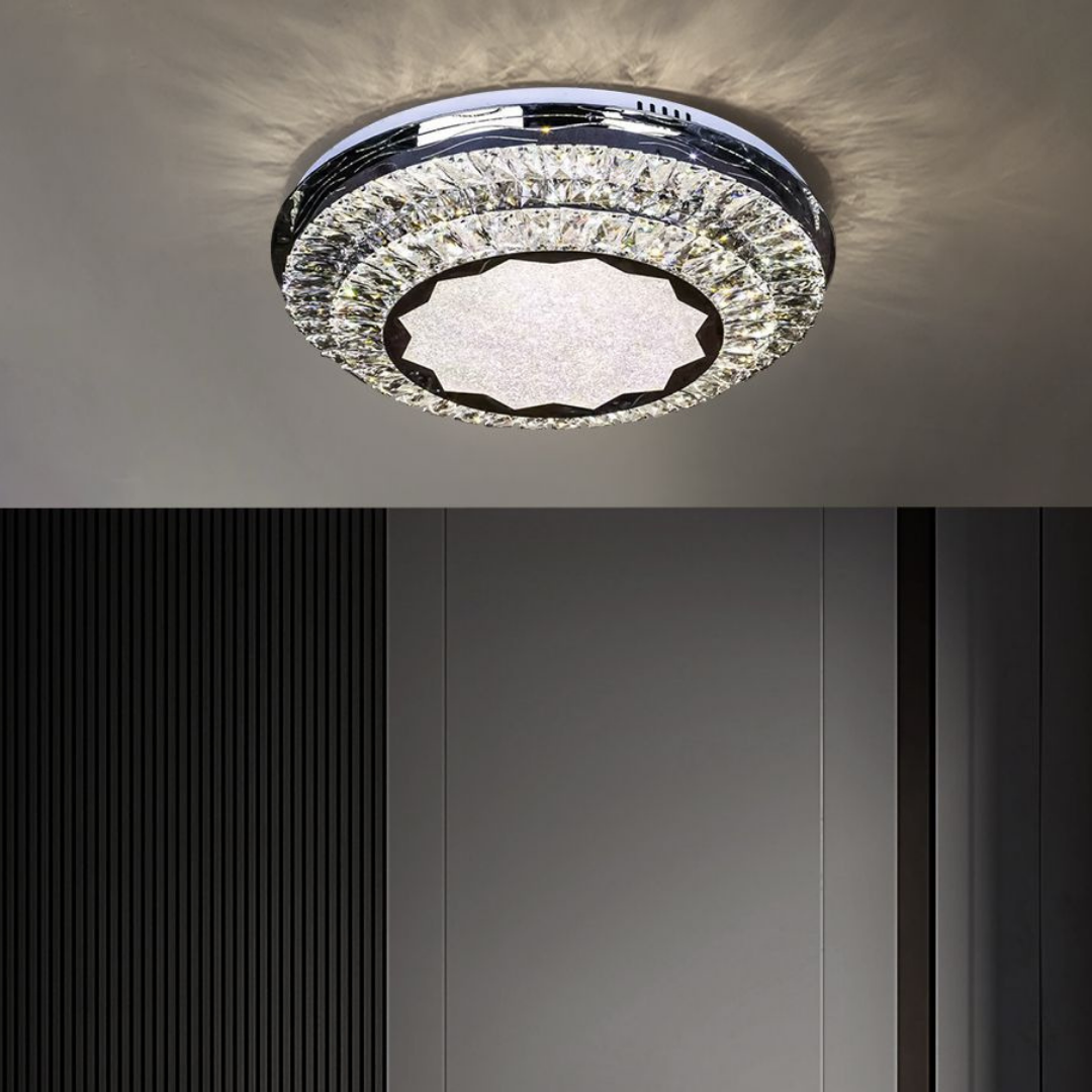 Осветително тяло LED Cristal Silver Halo Еквивалент 600W Дистанционно