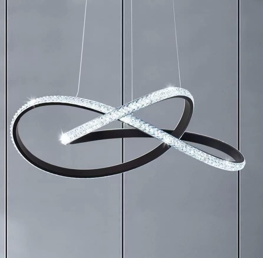LED осветително тяло Cristal Infinity Black 2 сегмента, еквивалент 400W