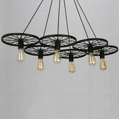 Осветително тяло винтидж Wheels Black 6xE27
