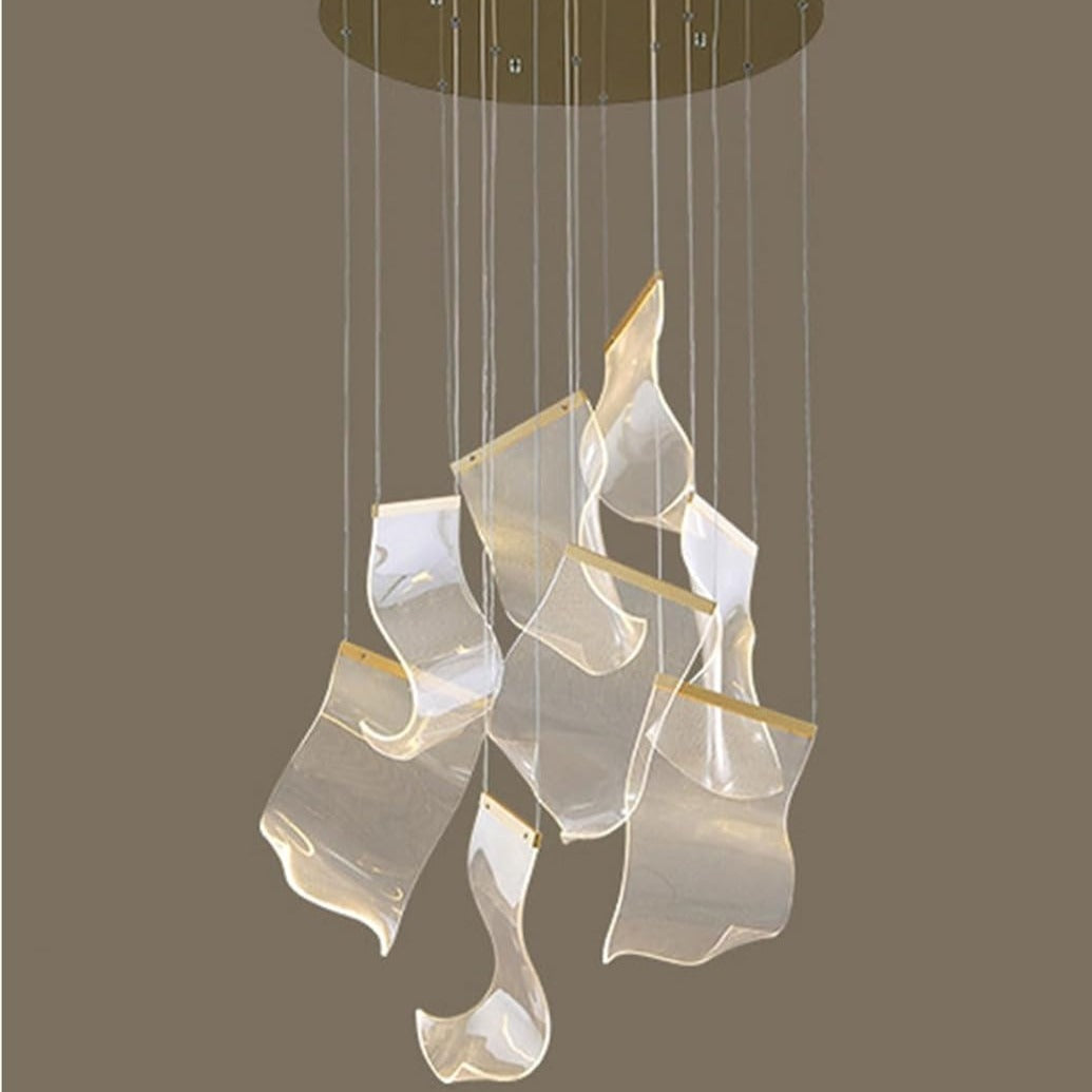LED осветително тяло Luxury PAPER QUILL GOLD 8 елемента Еквивалент 150W Дистанционно