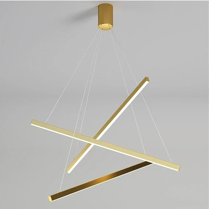 LED осветително тяло 3 Geometric GOLD LINES висящо Еквивалент 400W