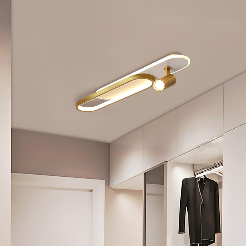 LED аплик със спотове 60 cm Бял + Златист – еквивалент 200W