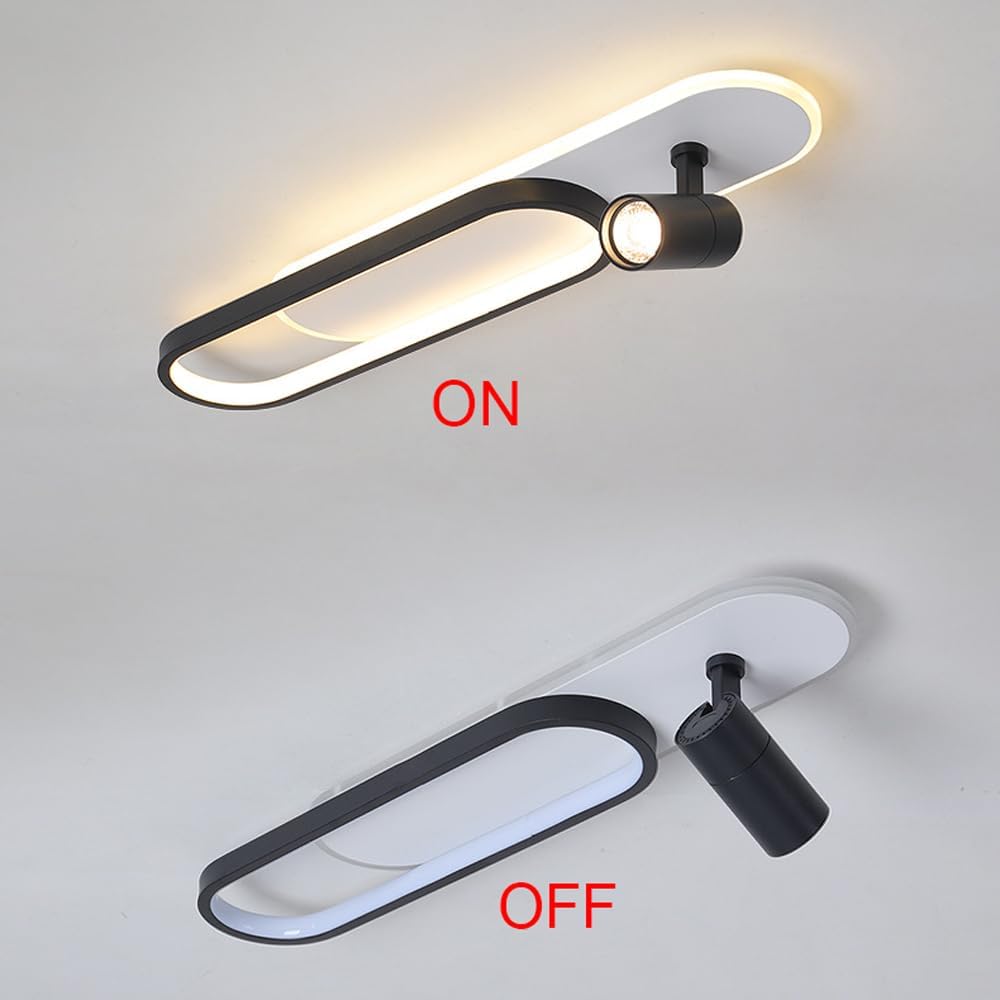 LED аплик със спотове 60 cm Бял + Черен – еквивалент 200W