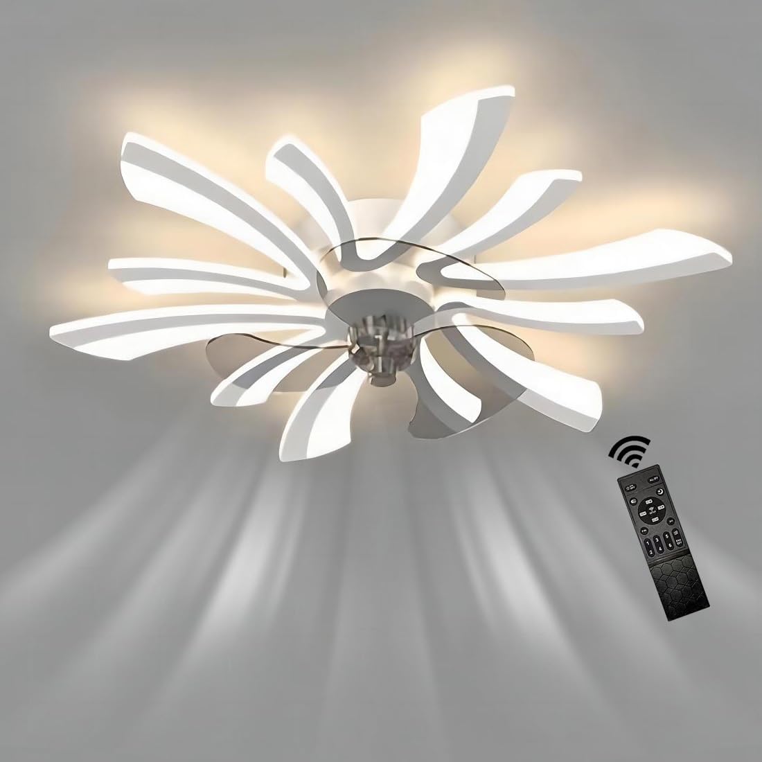 LED осветително тяло Clio с вентилатор, еквивалент 300W, с дистанционно управление