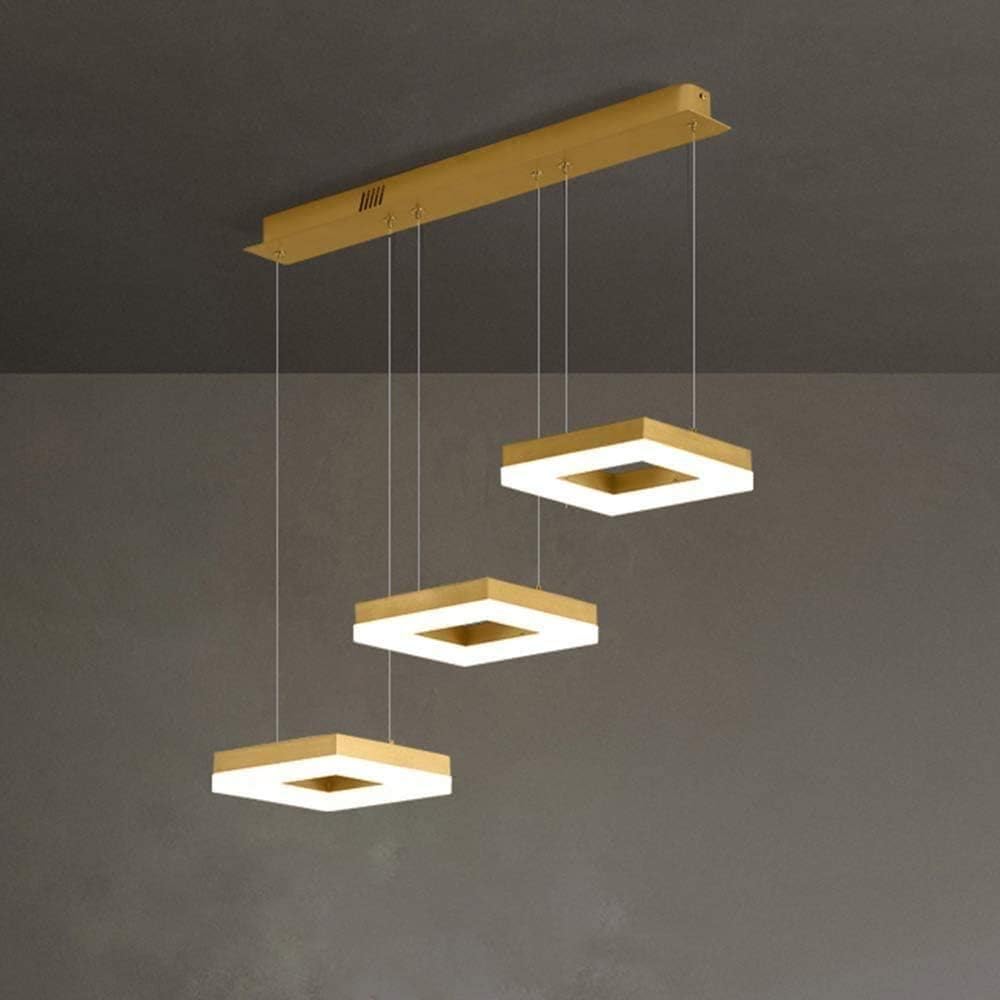 LED осветително тяло пендел Squares златист Еквивалент 400W с дистанционно