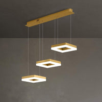 LED осветително тяло пендел Squares златист Еквивалент 400W с дистанционно
