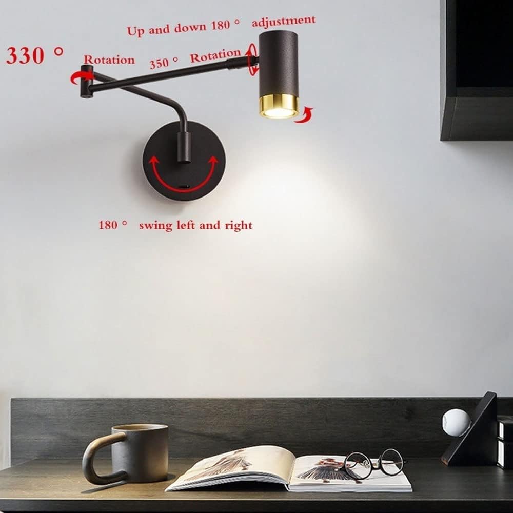 LED аплик AVANI, регулируем, черен+златист