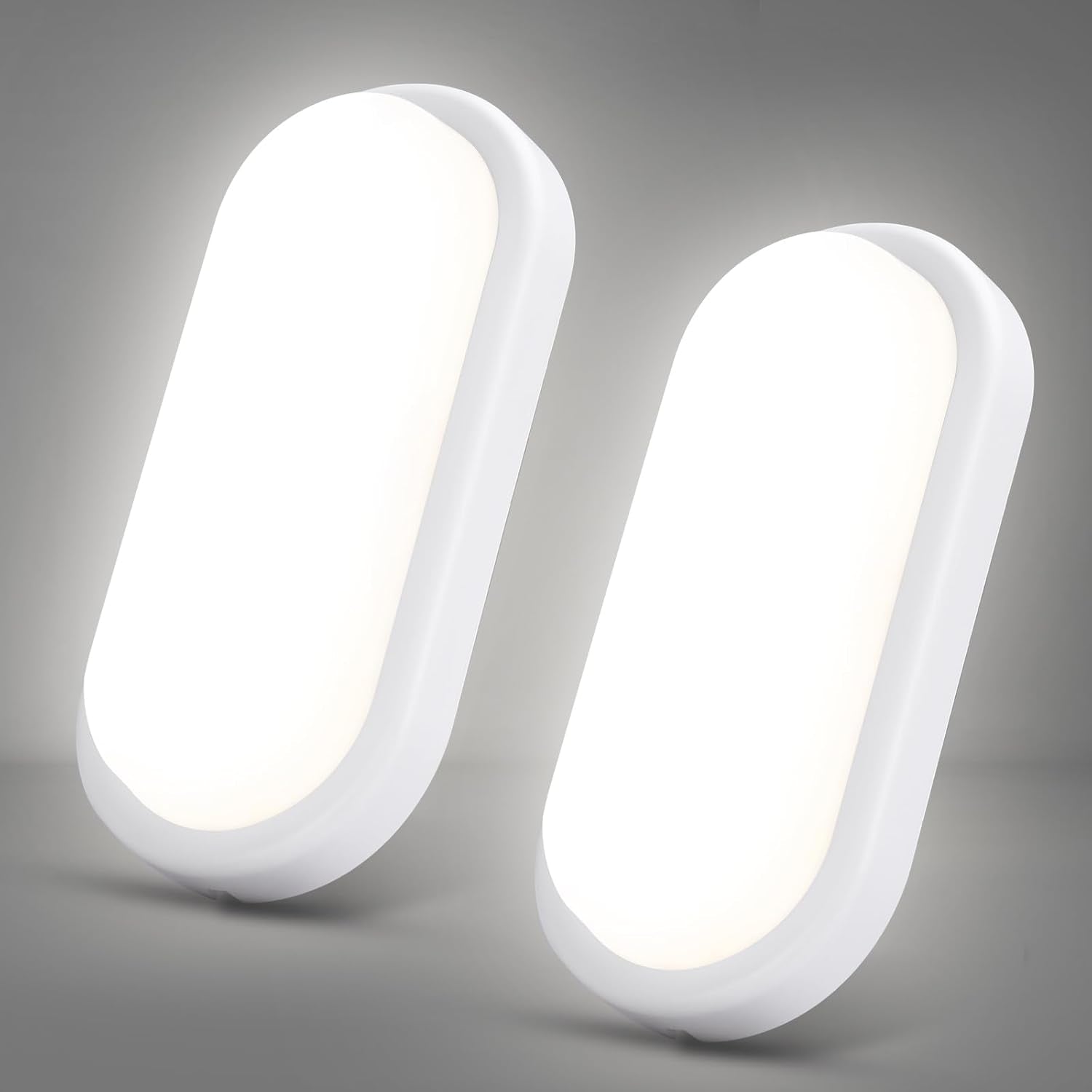 LED аплик 8W овален BAT бял външен ултратънък еквивалент 70W