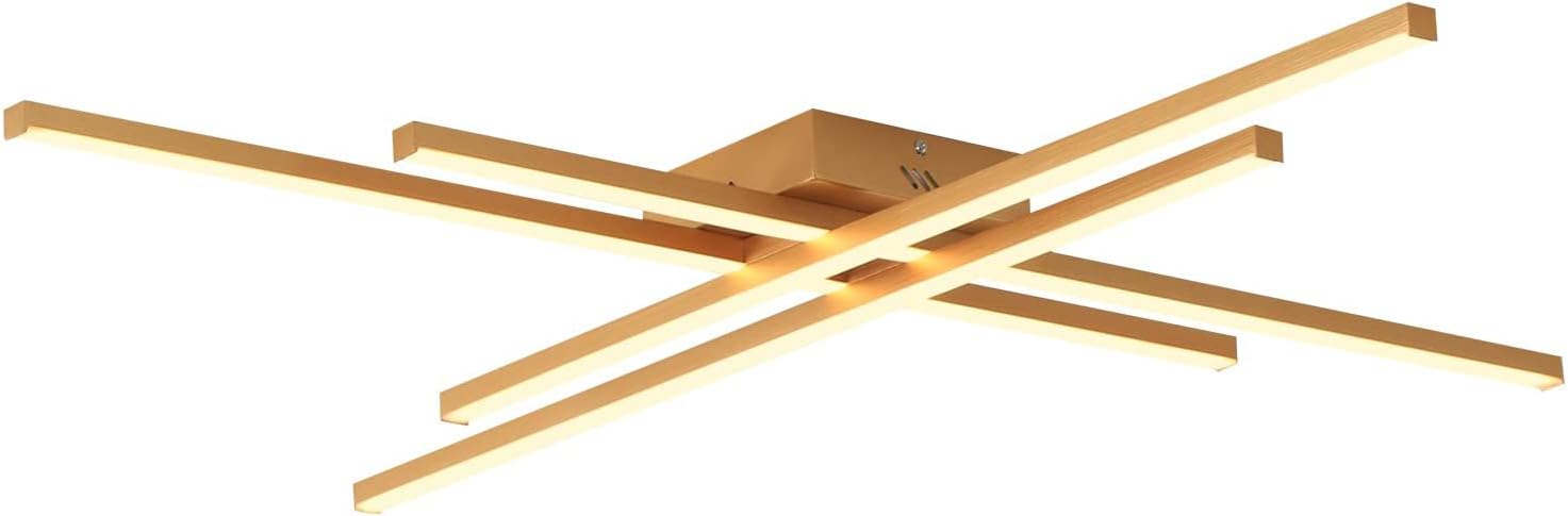 LED осветително тяло 4 Modern LINES Gold еквивалент 400W с дистанционно