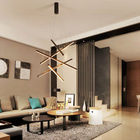 LED осветително тяло 5 Geometric BLACK Lines висящо, еквивалент 500W