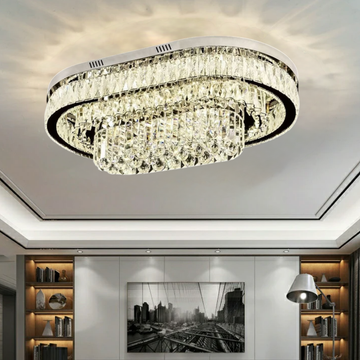 LED осветително тяло от кристал за таван 85x50cm Grand Aurora с дистанционно, еквивалент 1000W