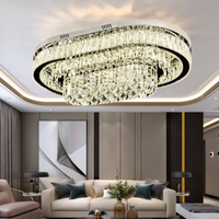 LED осветително тяло от кристал за таван 85x50cm Grand Aurora с дистанционно, еквивалент 1000W