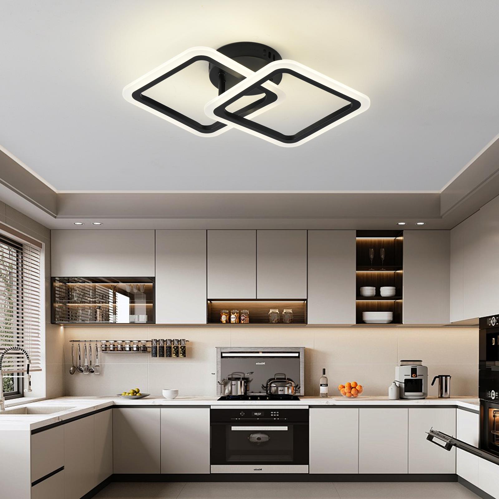 LED осветително тяло 1+1 Square Design Black Еквивалент 300W Дистанционно