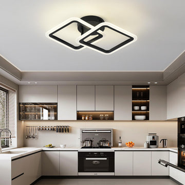LED осветително тяло 1+1 Square Design Black Еквивалент 300W Дистанционно
