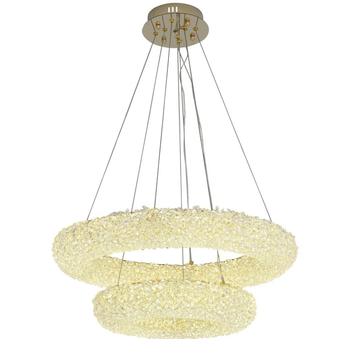 LED Висящо осветително тяло ENZO Golden Sponge Cristal – 2 сегмента, Еквивалент 850W
