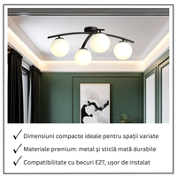Lustra Abajur 4xE27 MAT BLACK - DM 2601/4 NEAGRA / ABAJUR Chandeliers