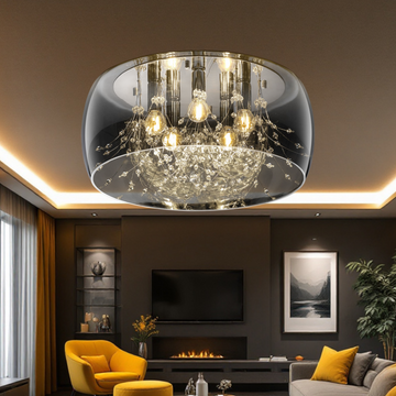 Lustra Chrome 5xE14 ShinePulse 28W ARGINTIE / ABAJUR Chandeliers