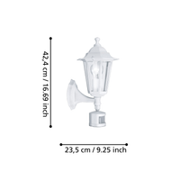 Aplica Exterior Tip Felinar cu Senzor LATERNA 5 White ALBA / APLICA PERETE Wall Light Fixtures