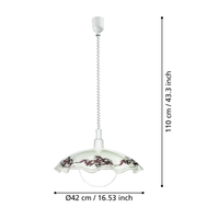 Винтидж пендел VETRO White 110CM