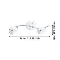 Lustra BIMEDA cu 2 Spoturi White & Silver 36CM 36.5CM Chandeliers