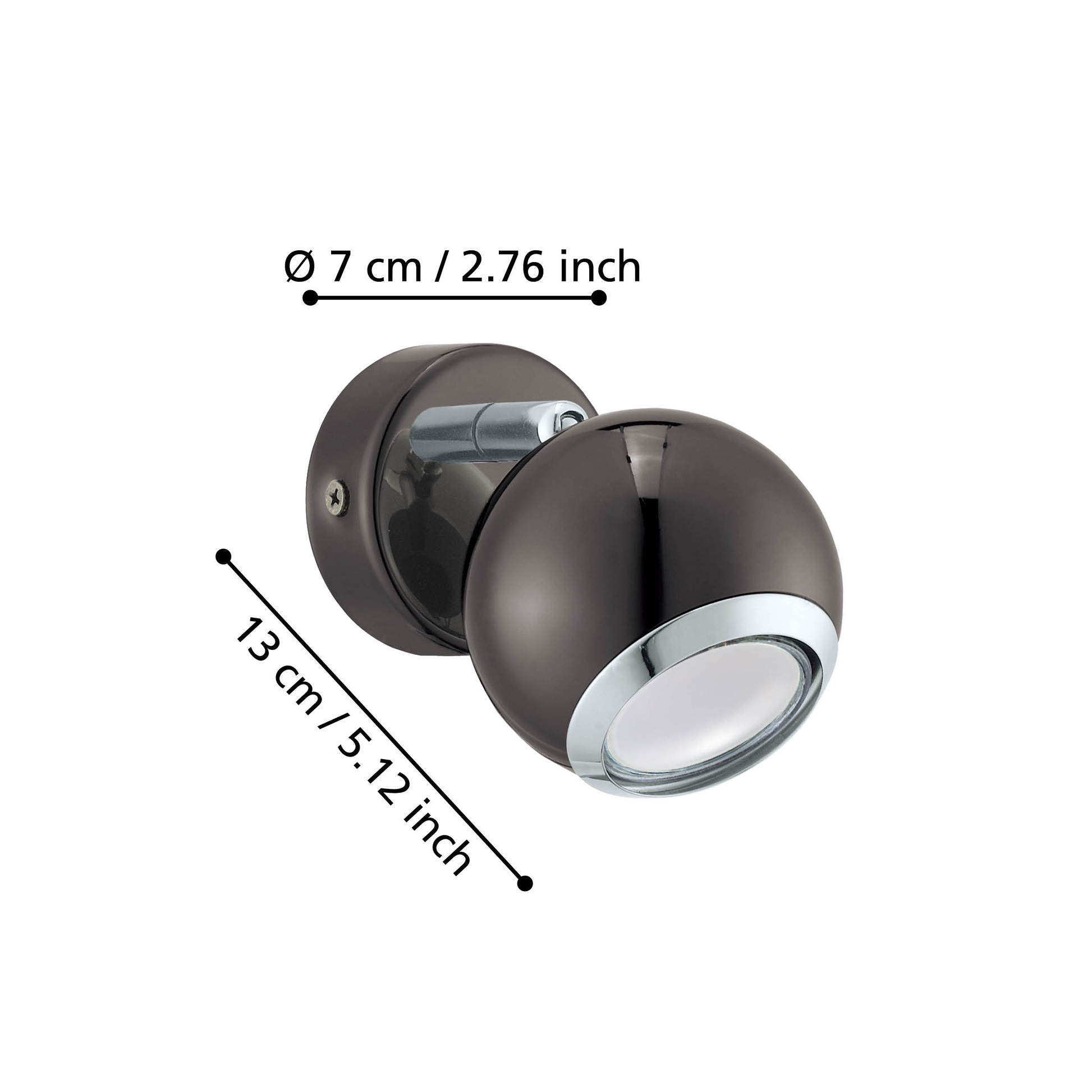Подвижен повърхностен спот Dark Grey BIMEDA