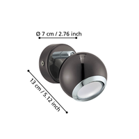 Подвижен повърхностен спот Dark Grey BIMEDA