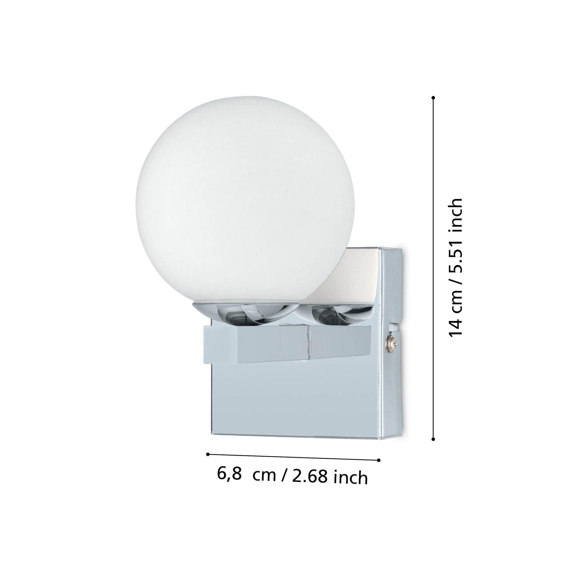 Aplica 1xG9 NINA EGLO Globe 31017 CHROME / ABAJUR / APLICA PERETE Wall Light Fixtures