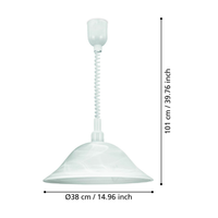 Пендел ALESSANDRA White 1xE27 Eglo Ø38CM