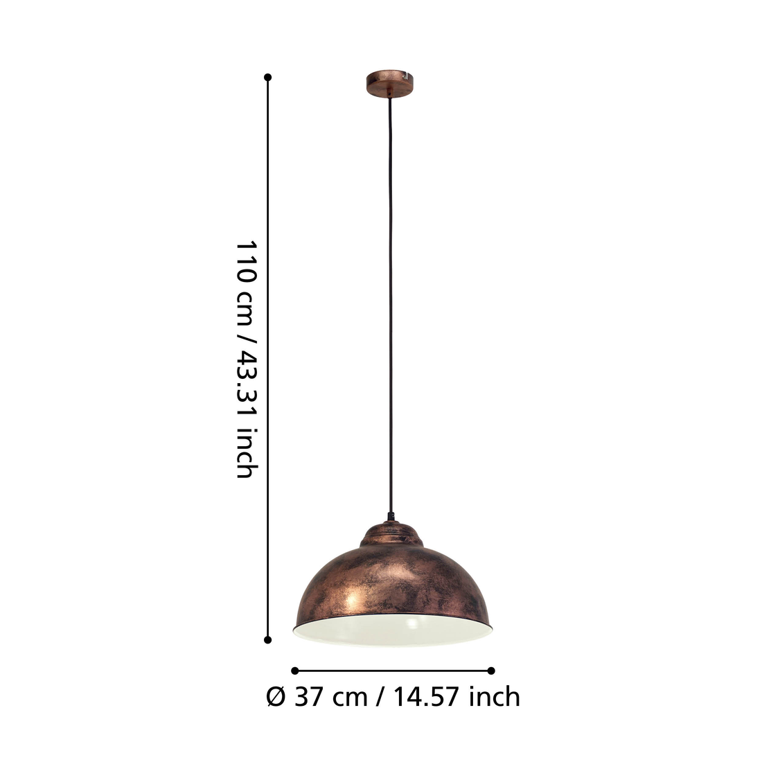 Пендел TRURO 2 Antique Cooper 110CM Eglo