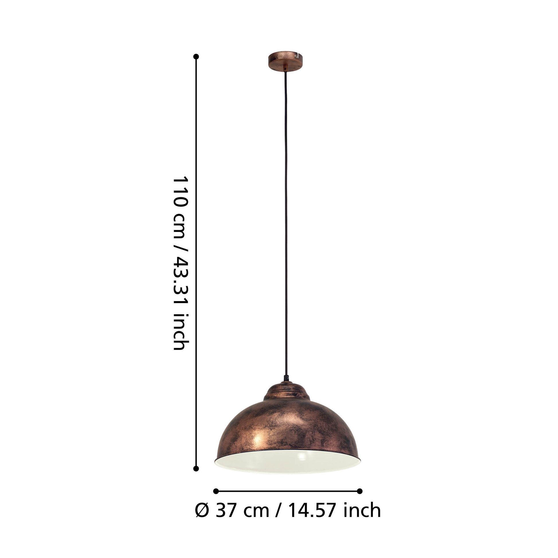 Пендел TRURO 2 Antique Cooper 110CM Eglo