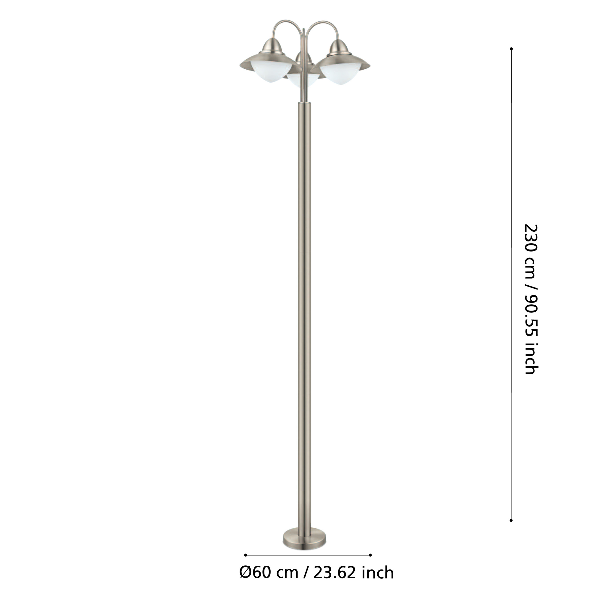 Градински стълб SIDNEY Silver 3xE27 Eglo 220CM