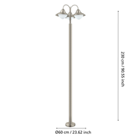 Градински стълб SIDNEY Silver 3xE27 Eglo 220CM