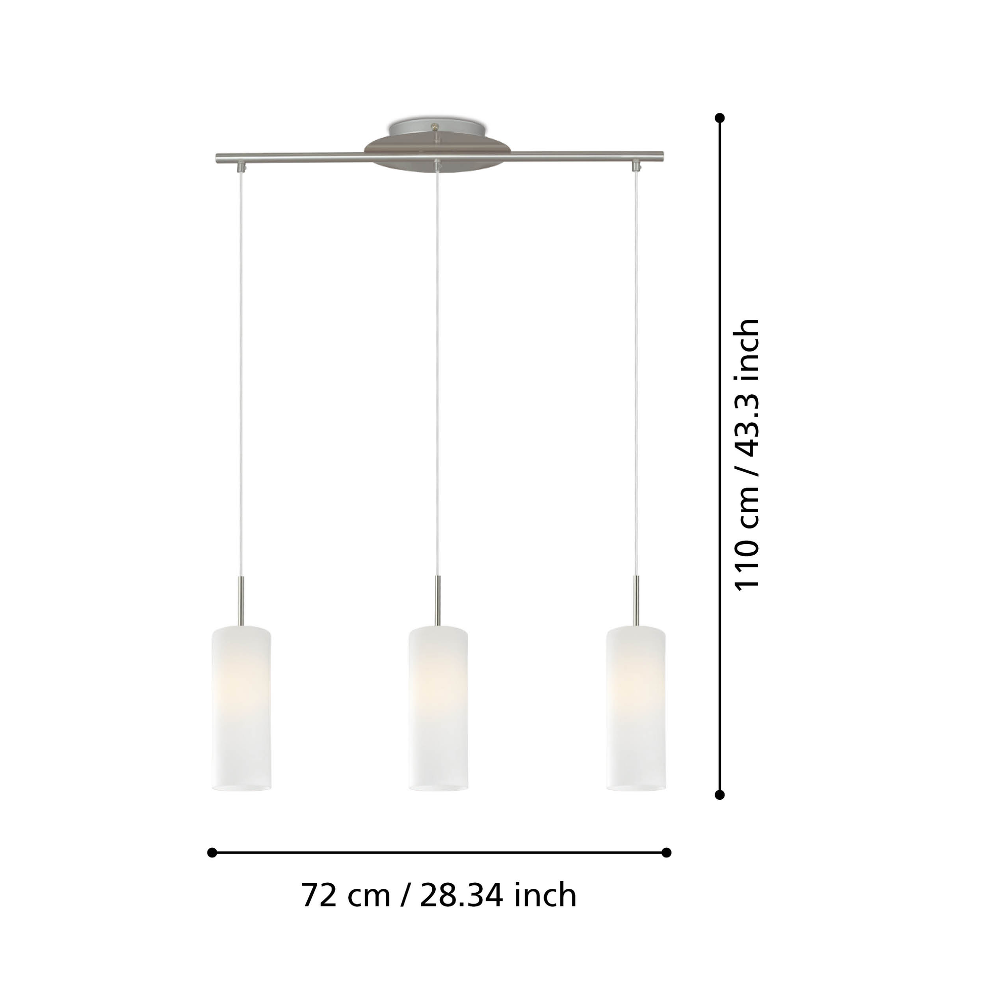 Окачено осветително тяло TROY 3 Silver 110CM