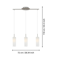 Окачено осветително тяло TROY 3 Silver 110CM