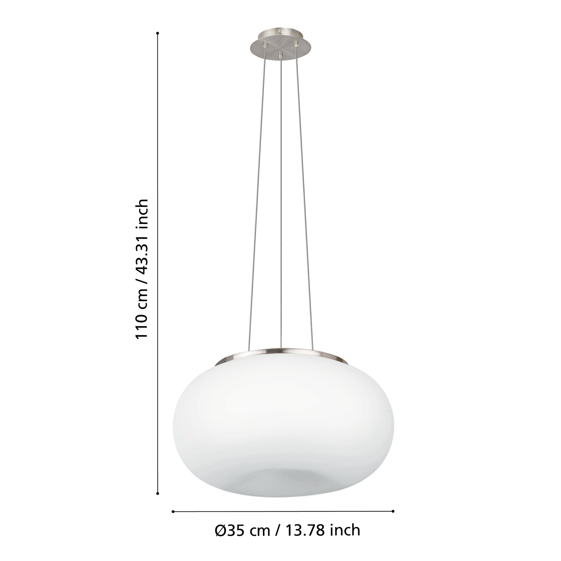 Осветително тяло тип пендел OPTICA White Ø45CM Eglo