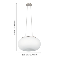 Осветително тяло тип пендел OPTICA White Ø45CM Eglo