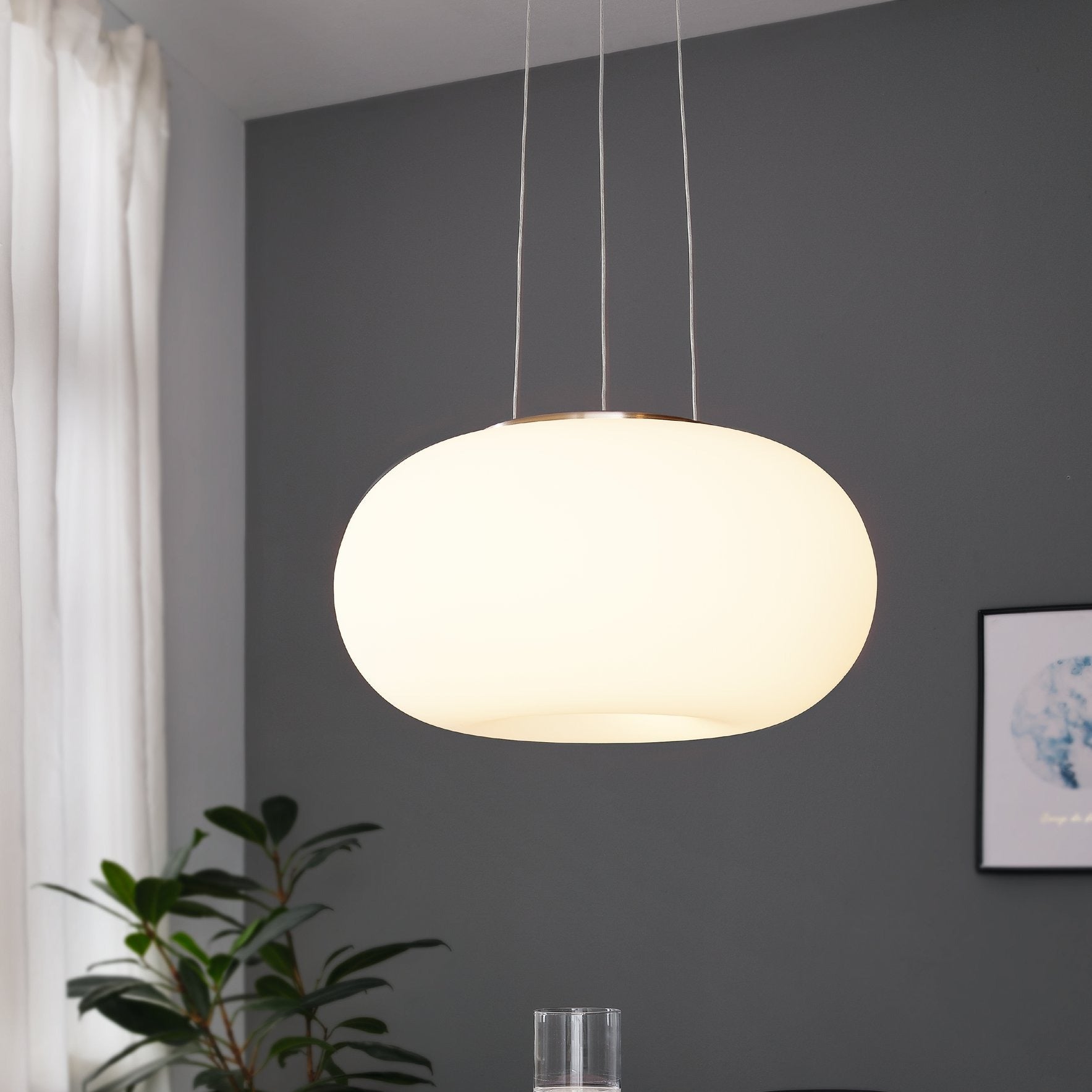 Осветително тяло тип пендел OPTICA White Ø45CM Eglo