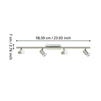 Осветително тяло с 4 регулируеми спота Silver ROTTELO 78CM