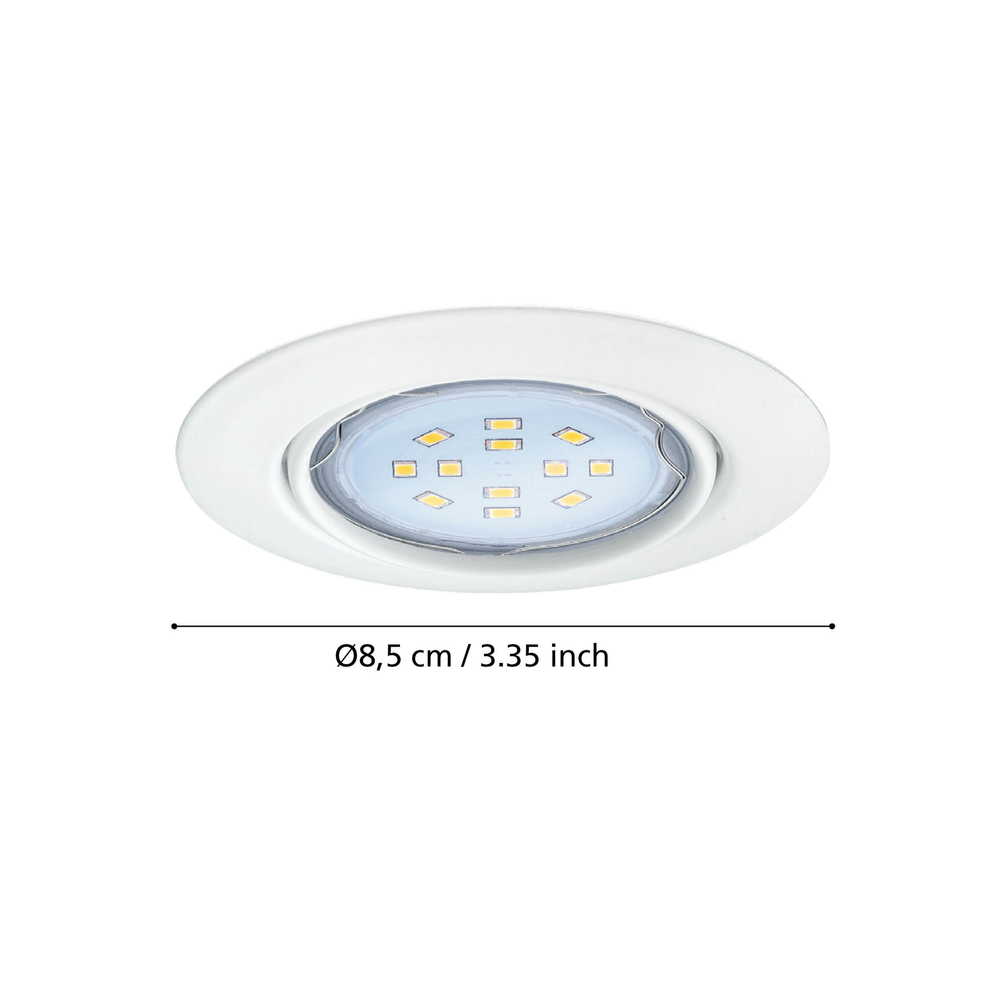 Комплект 3 спота PENETO EGLO / Кръгъл / Бял / ⌀87mm / Вграден