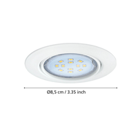 Комплект 3 спота PENETO EGLO / Кръгъл / Бял / ⌀87mm / Вграден